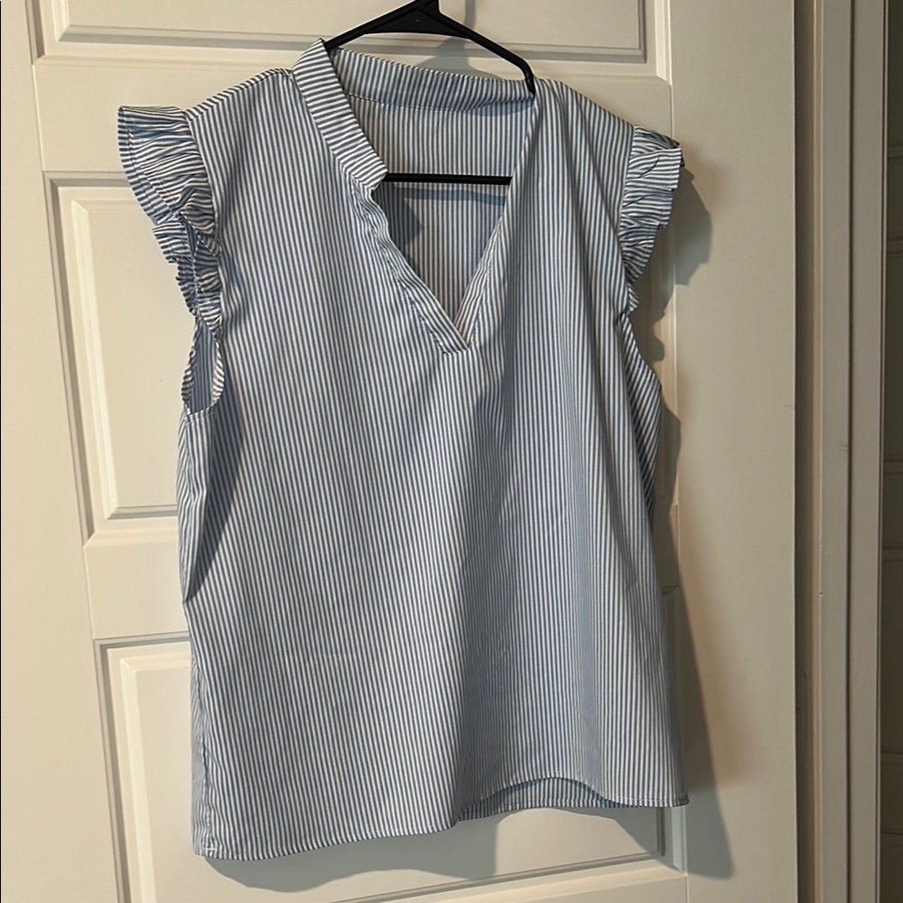 Blue Striped Women's Top